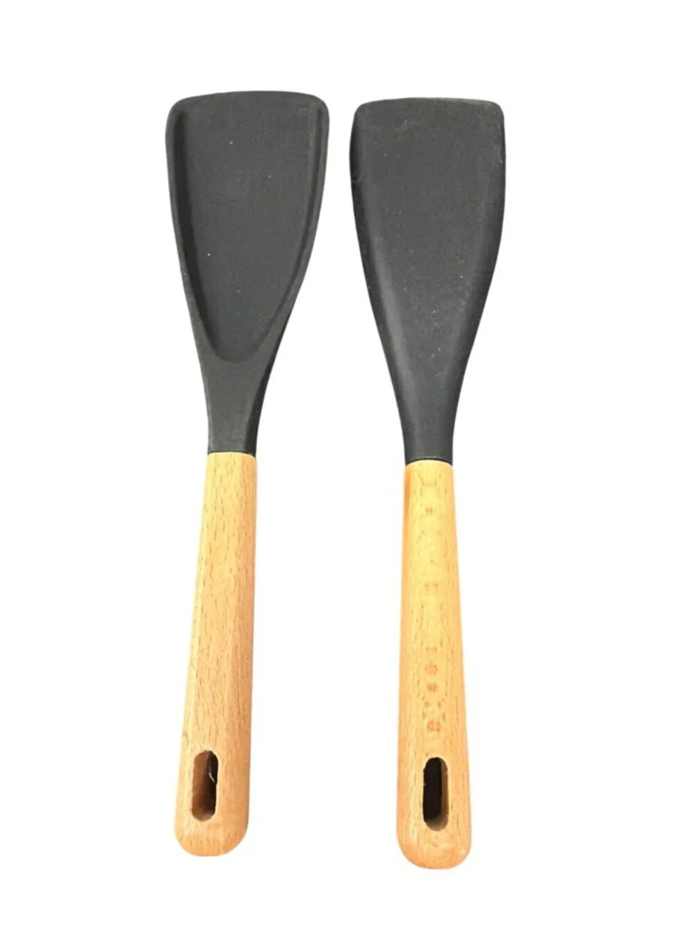 Cedar And Ash Silicone Spatula Set With Wooden Handles (2 Pcs) Cooking Non Stick